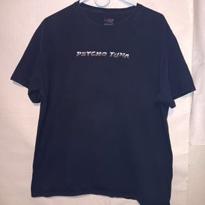 Psycho Tuna Awesome Mermaid Graphic Black & Purple T-shirt Size Large